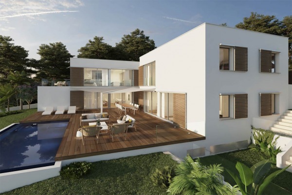 Grundstück mit Projekt für eine moderne Luxusvilla mit Meerblick in Capdepera Bild 2