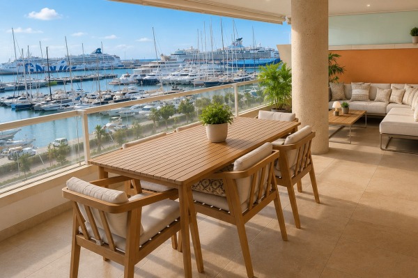 Apartment mit Blick auf den Hafen direkt am Paseo Marítimo in Palma