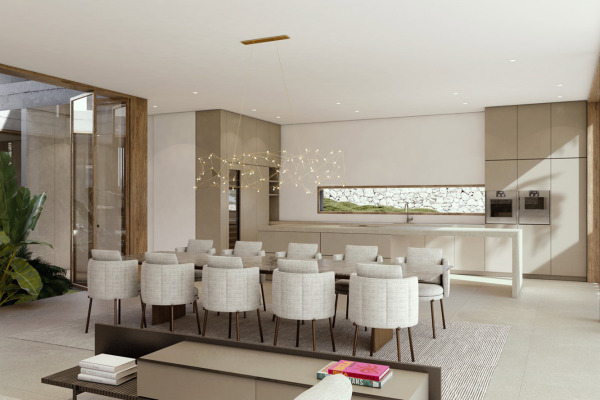 Baugrundstück mit Projekt und Blick auf das Schloss Bendinat bis zum Meer Bild 3