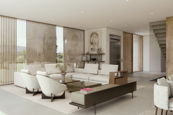 Baugrundstück mit Projekt und Blick auf das Schloss Bendinat bis zum Meer Bild 4