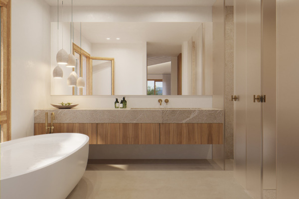 Neugebaute Finca mit Blick bis zum Meer in Son Servera Bild 11