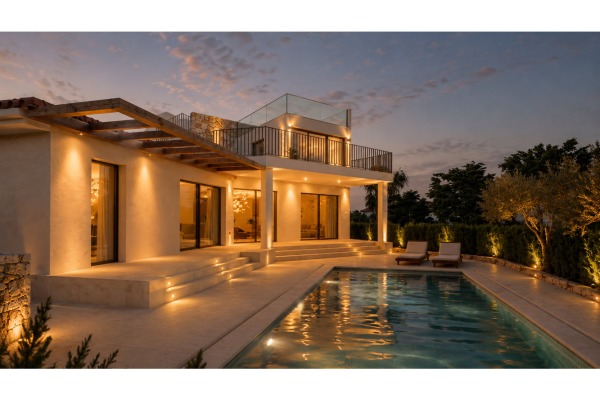 Zeitgemäße Designer-Villa mit Pool und herrlichem Weitblick