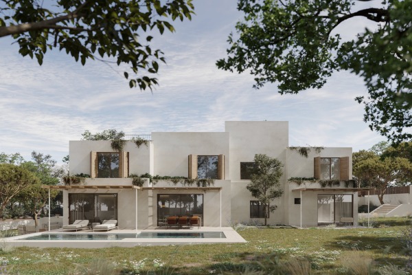 Moderne Neubau Villa mit Blick in die Bucht von Palma